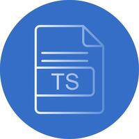 TS File Format Flat Bubble Icon vector