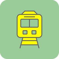 Train Filled Yellow Icon vector