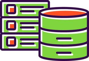 Databases filled Design Icon vector