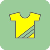 camiseta lleno amarillo icono vector