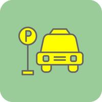 Parking Area Filled Yellow Icon vector