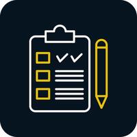 Checklist Line Yellow White Icon vector