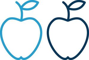 Apple Line Blue Two Color Icon vector