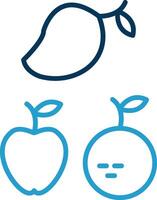 Fruits Line Blue Two Color Icon vector