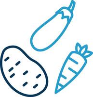 Vegetables Line Blue Two Color Icon vector