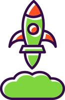 Rocket Launch filled Design Icon vector