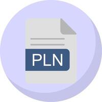 PLN File Format Flat Bubble Icon vector