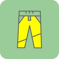 Pants Filled Yellow Icon vector