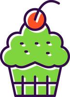 Cup Cake filled Design Icon vector