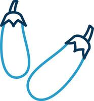 Eggplant Line Blue Two Color Icon vector