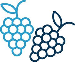 Grapes Line Blue Two Color Icon vector