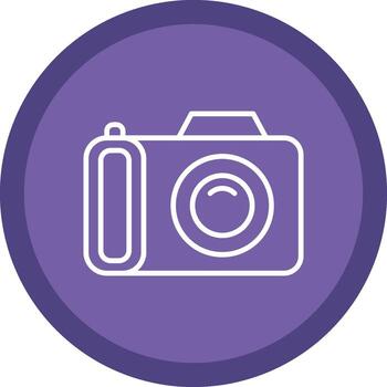 cámara línea multi circulo icono vector