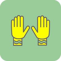 guantes lleno amarillo icono vector