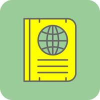 Passport Filled Yellow Icon vector