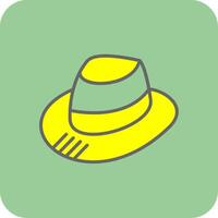 fedora lleno amarillo icono vector