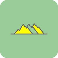 montaña lleno amarillo icono vector