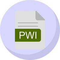 PWI File Format Flat Bubble Icon vector