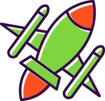 Rocket Ship filled Design Icon vector