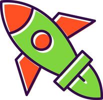 Rocket filled Design Icon vector