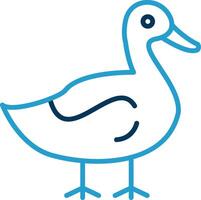 Duck Line Blue Two Color Icon vector