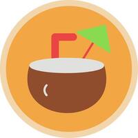 Coconut Flat Multi Circle Icon vector