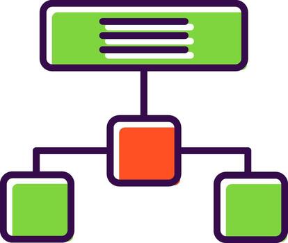 jerárquico estructura lleno diseño icono vector