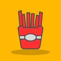 French Fries Filled Shadow Icon vector