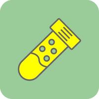 Test Tube Filled Yellow Icon vector