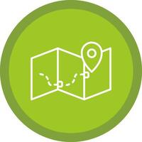 Map Line Multi Circle Icon vector