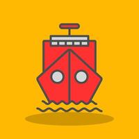 Ship Filled Shadow Icon vector