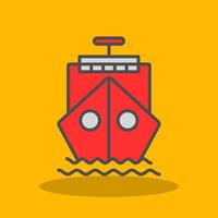 Ship Filled Shadow Icon vector