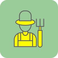 Farmer Filled Yellow Icon vector