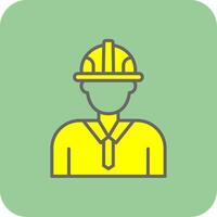 Engineer Filled Yellow Icon vector
