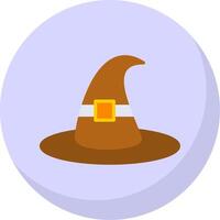 Witch Hat Flat Bubble Icon vector