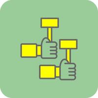 Protest Filled Yellow Icon vector