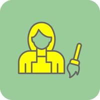 Maid Filled Yellow Icon vector