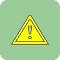 Warning Sign Filled Yellow Icon vector
