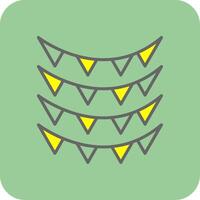 Celebration Flag Filled Yellow Icon vector