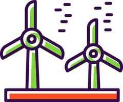 Wind Turbine filled Design Icon vector