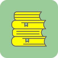 libros lleno amarillo icono vector