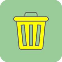 basura lleno amarillo icono vector