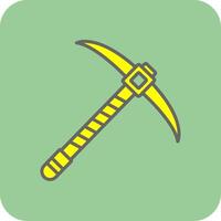 Pickaxe Filled Yellow Icon vector