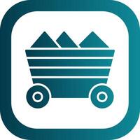 Mining Cart Filled Yellow Icon vector