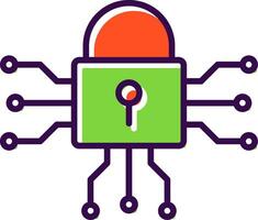 Cyber Security filled Design Icon vector