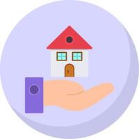 Property Insurance Flat Bubble Icon vector