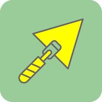 Trowel Filled Yellow Icon vector