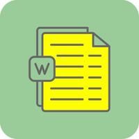 Word Filled Yellow Icon vector