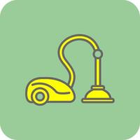 Vacuum Cleaner Filled Yellow Icon vector