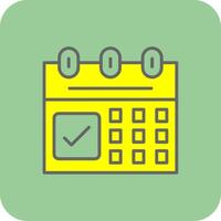 Calendar Filled Yellow Icon vector