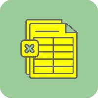 Excel Filled Yellow Icon vector